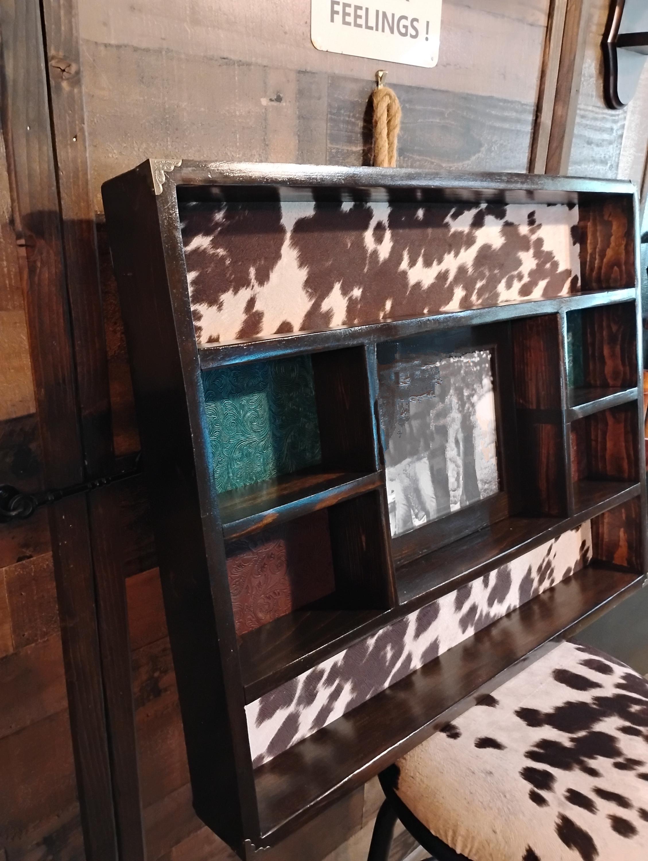 Belt Buckle Shelf with Frame | Trophy Buckle Display Shelf