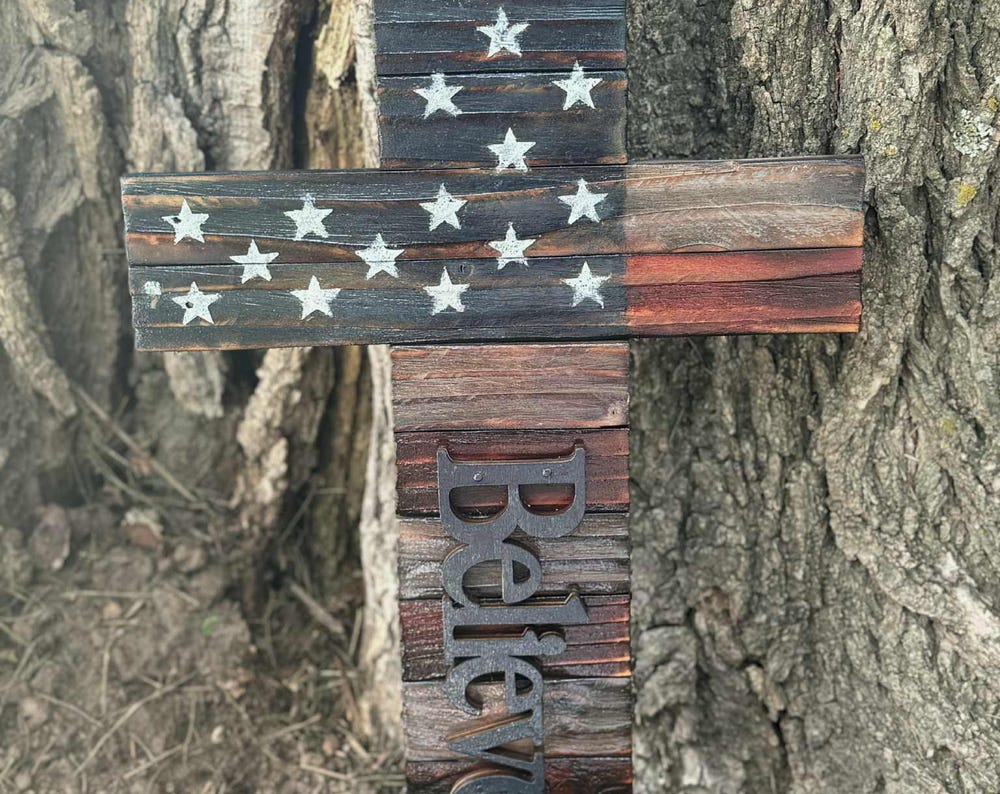 Americana Wall Cross Decor